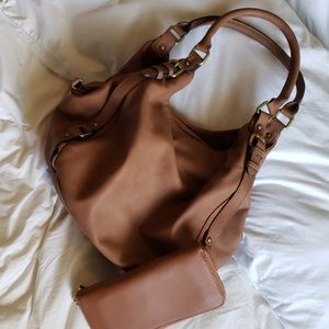Brown Shoulder bag with wallet
